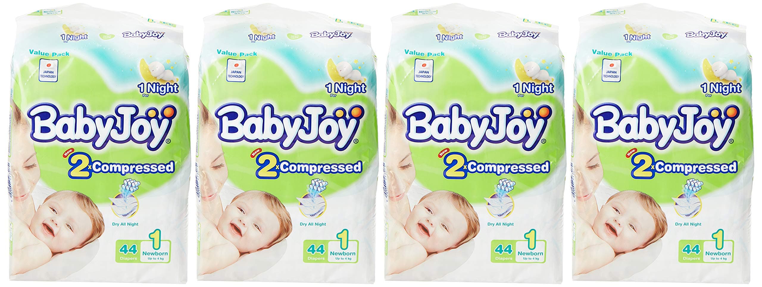 2X Compressed Diaper, Value Box Newborn Size 1, Count 176, Up To 4 Kg