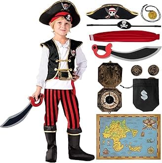 Spooktacular Creations Pirate Costume for Kids, Boys Pirate Outfit Set for Toddler Halloween Pretend Roleplay Themed Party