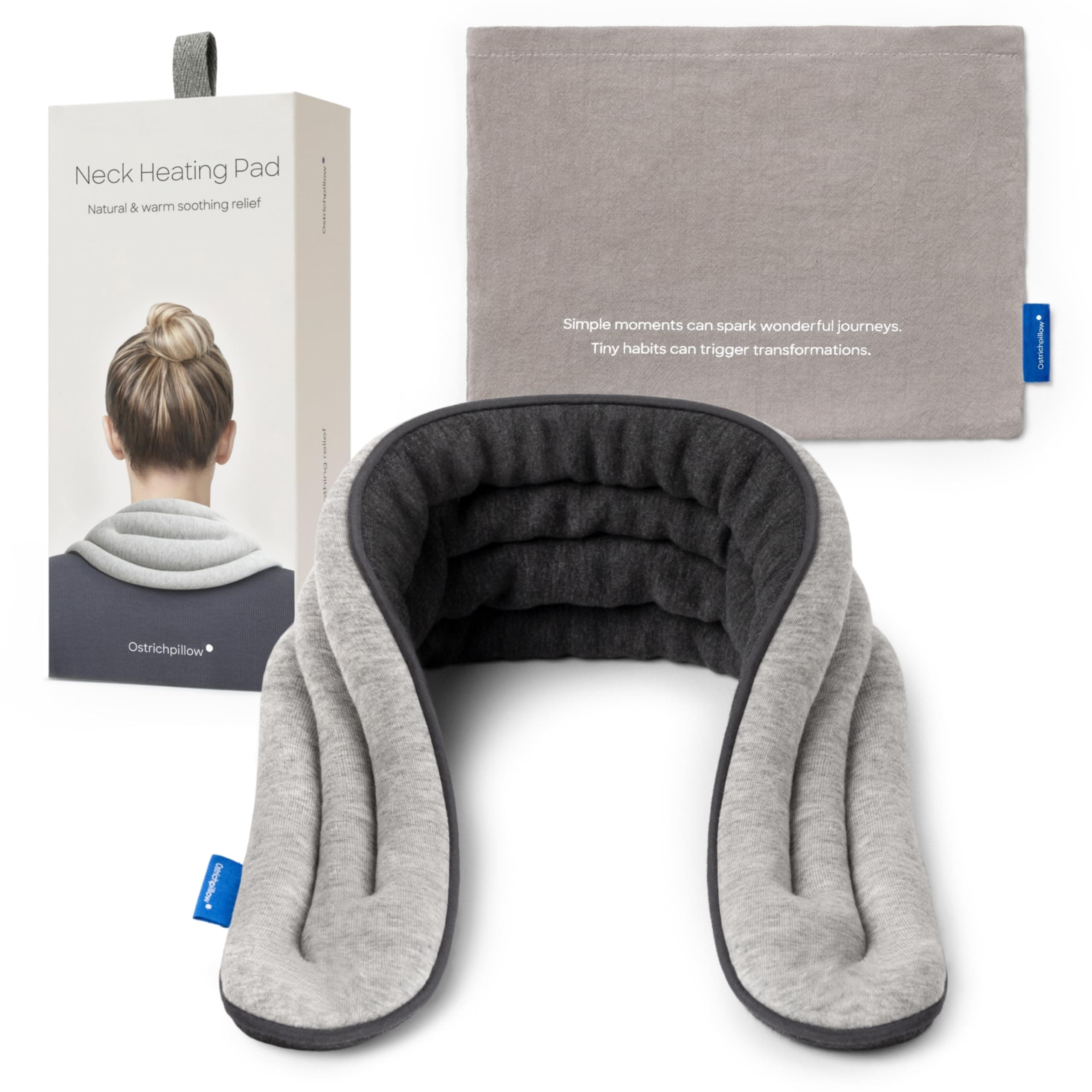 Ostrichpillow Heating Pad Microwavable - Neck Wrap Microwavable Heating Pad for Neck and Shoulder, Relaxation, Pain Relief