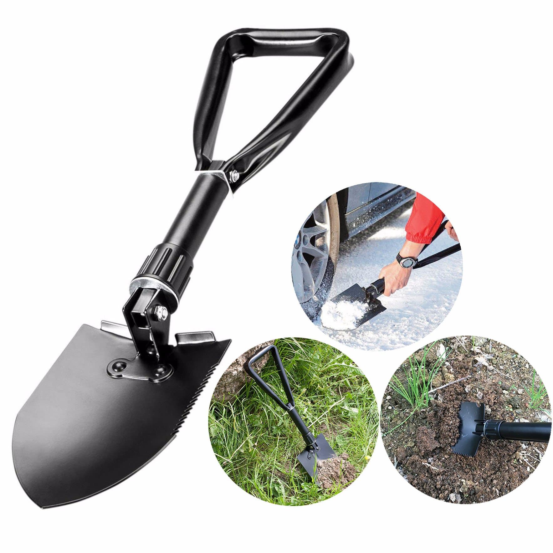 Cisixin Multi-functional Mini Military Folding Shovel Spade Camping Tool