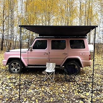 Versatility Car Awning Camping, Car Overlanding Awning, Waterproof Roof Rack Vehicle Awning, Lightweight Car Awning Sunshade, For Jeep Van Truck SUV Awning(1.8 * 2.5m/5.9 * 8.2ft)