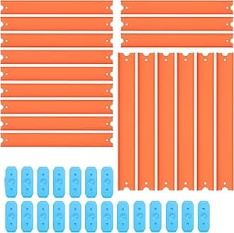 MRX Solutions Track Set Building Pieces for Hot Wheels Toy Cars 36-Piece Straight Track Set, Connectors Included, 15 Feet of Track