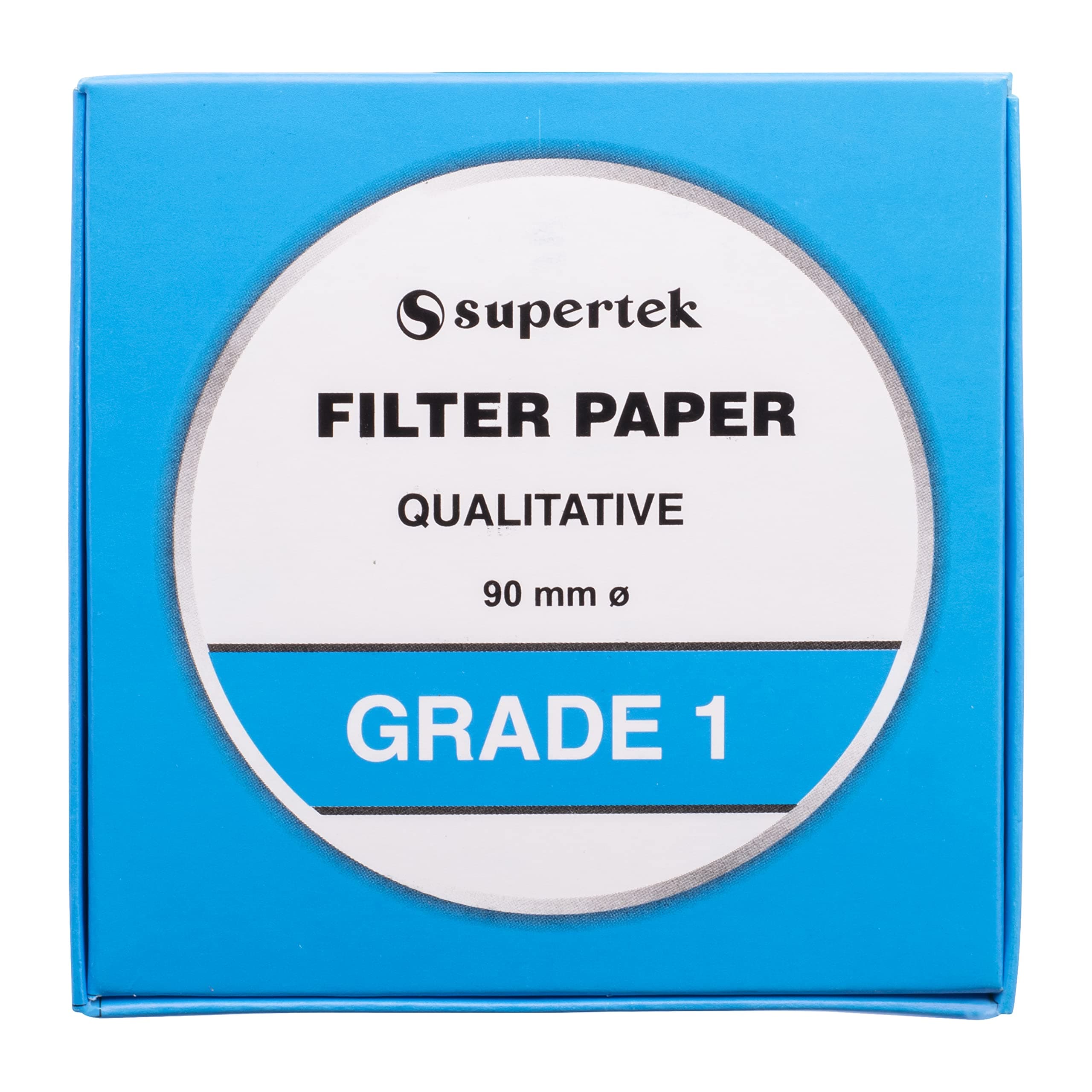 Supertek - 90mm Filter Paper, Grade 1 | Qualitative Round Sheets, Pack of 100 | Chemical Lab Experiments for Schools or Lab Activities