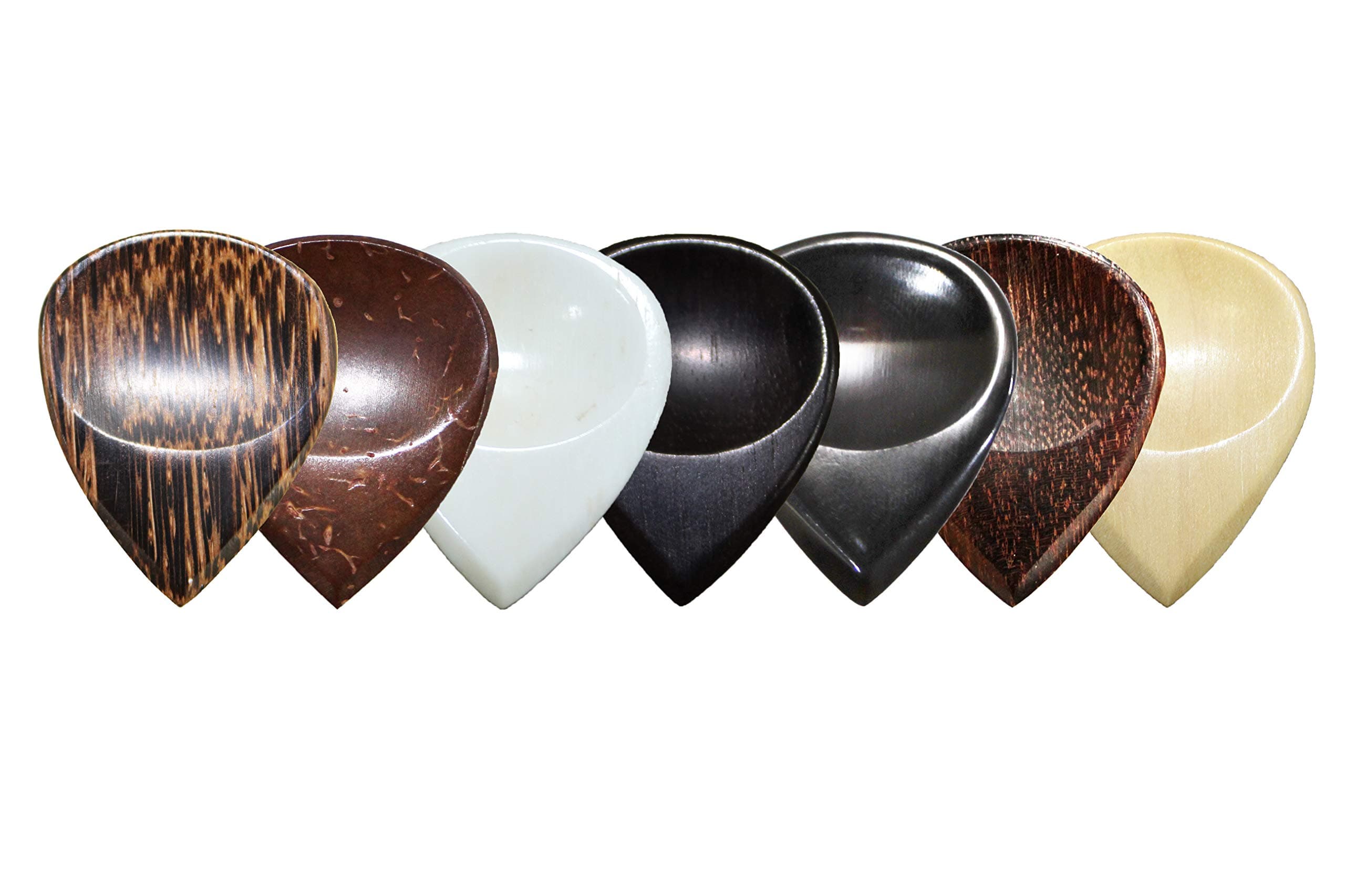 PICKMANN XL Size Jazz Exotic Sampler Guitar Picks Plectrums Value with Groove Pack for Archtop Jazz Guitar & Electric Guitar Made from Palmwood, Coconut, Bone, Ebony, Horn, Tamarind & Haldu