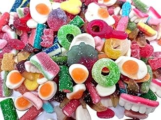 Pick & Mix Sweets 1kg - 20 Varieties Fizzy, sour and Jelly Sweets, premium quality pick and mix sweets, Large Retro Candy Assortment Bag - for Children, Adults, Christmas