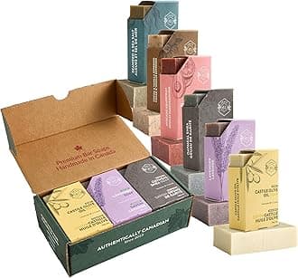 Dry Skin Soap 6-Pack Box Set, 100% Vegan Cold Process Bar Soap, scented with premium essential oils and natural flavors, for men and women, face and body.