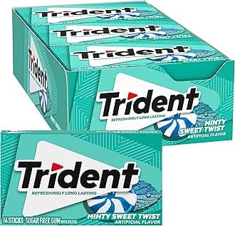 Trident Minty Sweet Twist Sugar Free Chewing Gum with Xylitol 14 Sticks 39 g