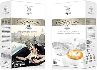 TRUNG NGUYEN LEGEND Cappuccino Hazelnut Instant Coffee Single Served Stick for Energy Boost (8oz - Box of 12 Sticks)