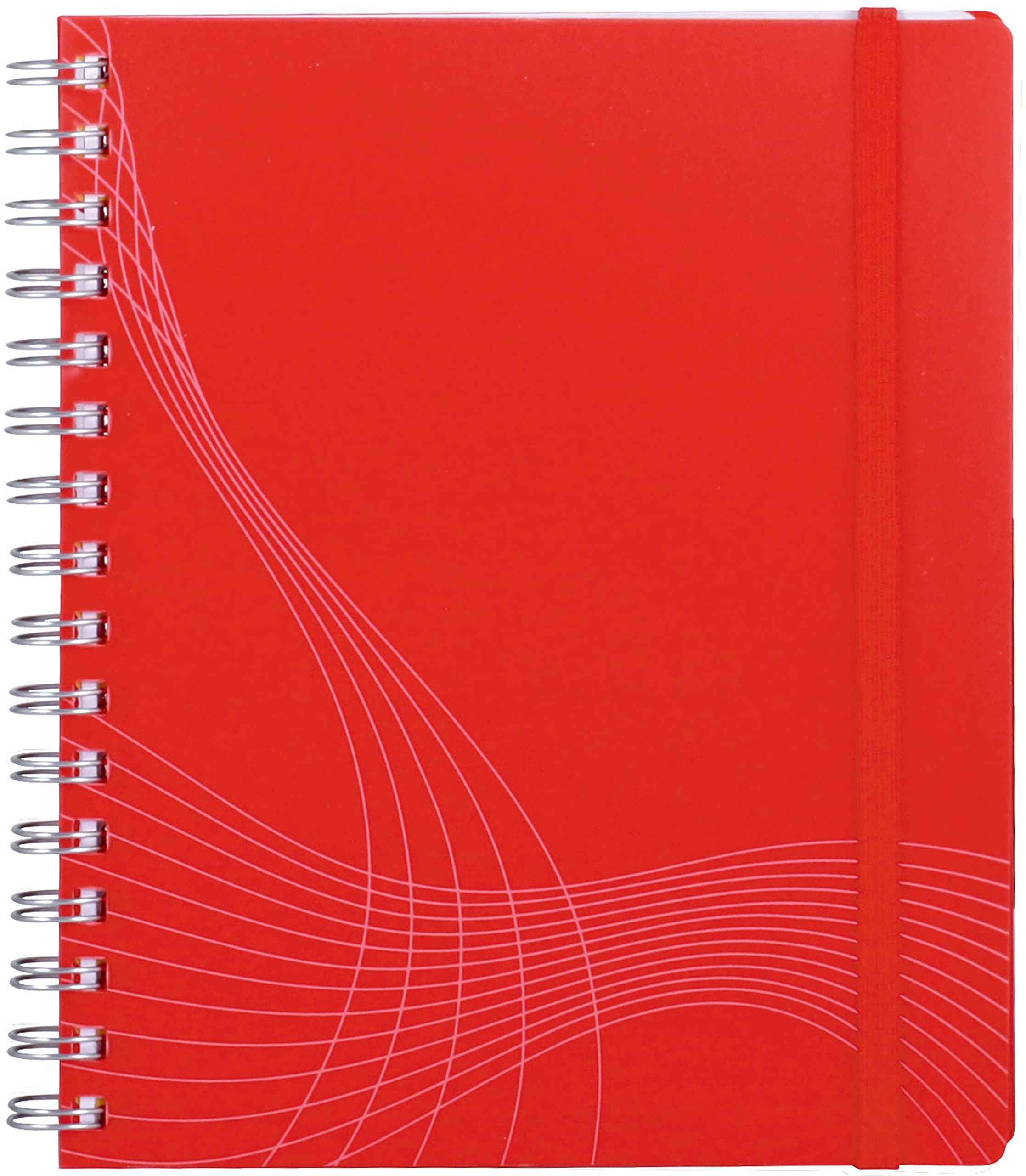 Avery 7031 Notizio Notebook Squared Ruled, White Lines on Grey, Wirebound Plastic Red Cover (A5)