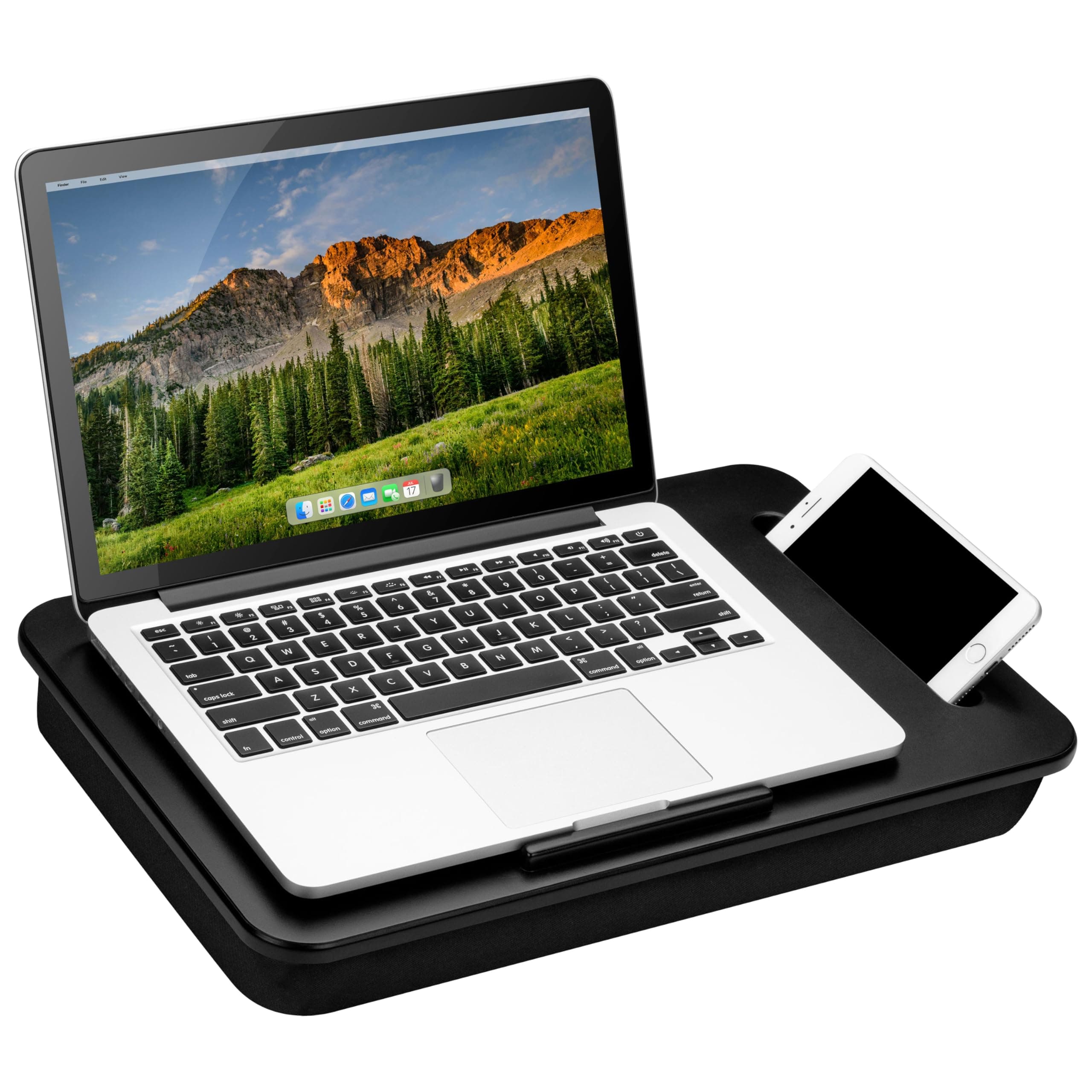 Sidekick Lap Desk with Device Ledge and Phone Holder - Black - Fits up to 15.6 Inch Laptops - Style No. 44218