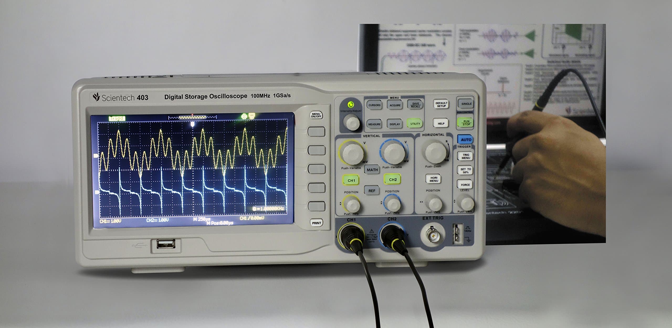 Scientech 100MHz Widescreen Digital Storage Oscilloscope (DSO), Digital Oscilloscope 1 Year Warranty
