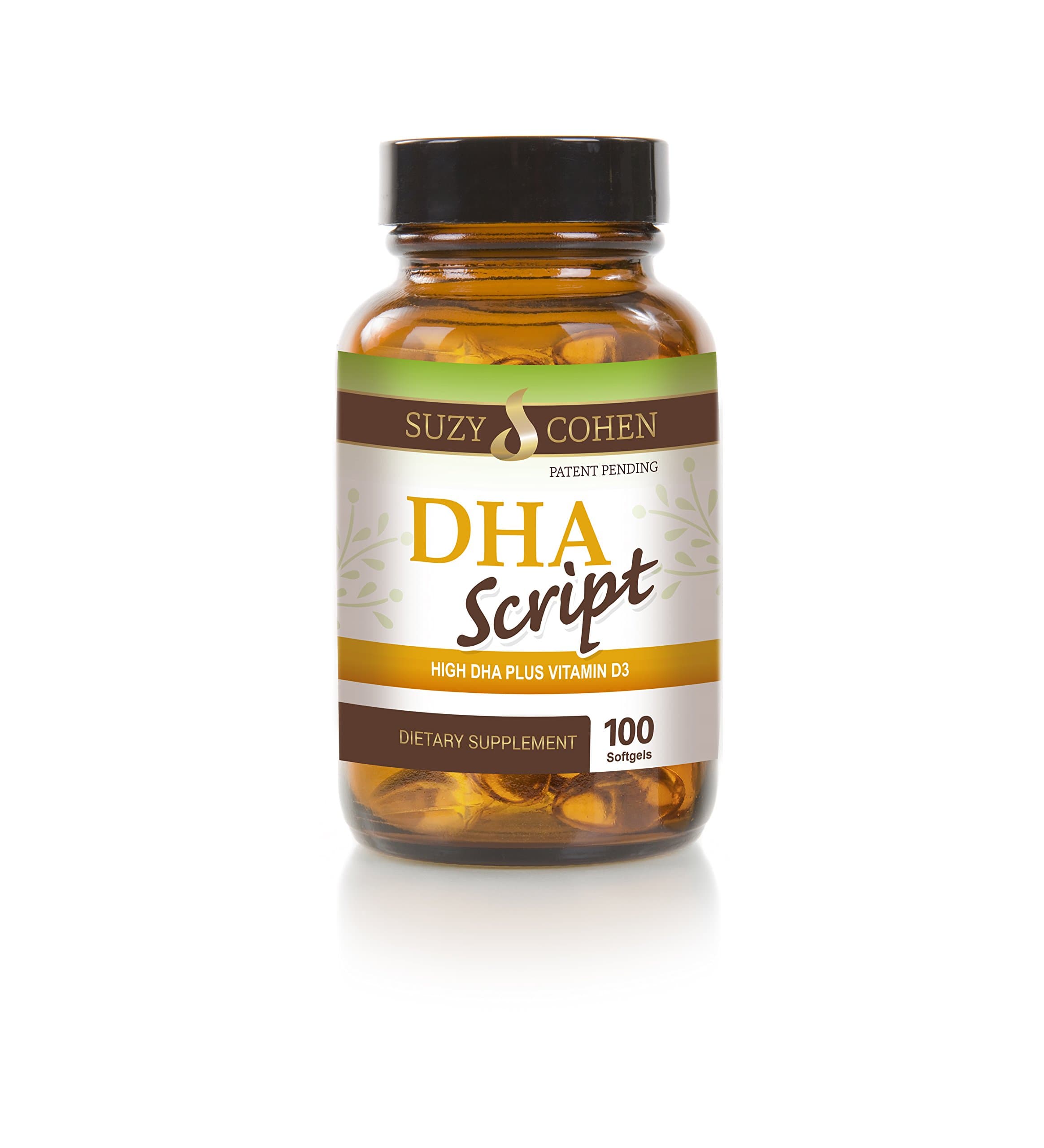 DHA Script - High DHA Formula Omega 3 Fatty Acid with Vitamin D - by Suzy Cohen, RPh