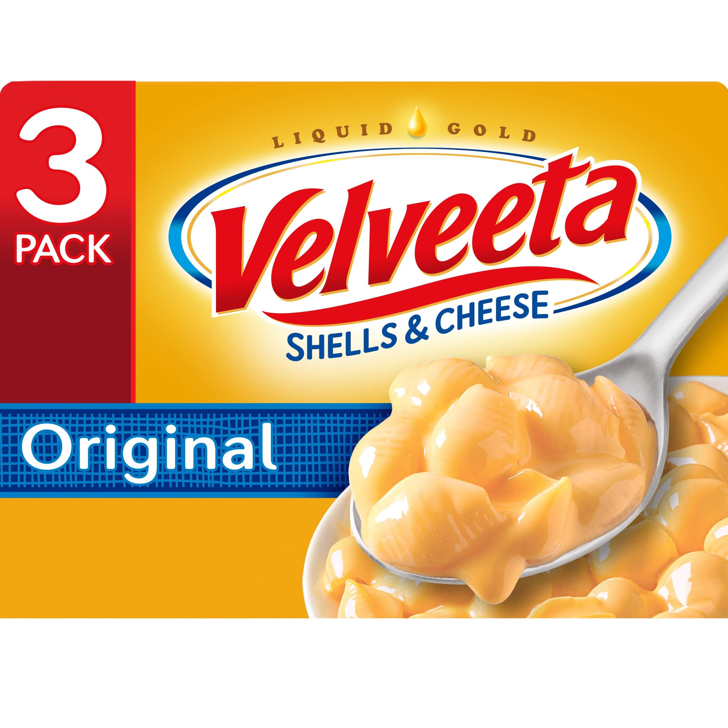 Velveeta Original Shells and Cheese Meal (12 oz Boxes, Pack of 3)