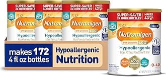 Enfamil Nutramigen Hypoallergenic Baby Formula with Iron, Lactose Free, Colic Relief from Cow's Milk Allergy Starts in 24 Hours, Brain Building DHA, Probiotic LGG for Immune Support, 27.8 Oz, 4 Count