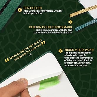 Dingbats* Pro B5 Plain Large Notebook with Gift Box - Textile Cover, Thread-Bound Journal - Pocket, Elastic Closure, Pen Holder, Bookmark