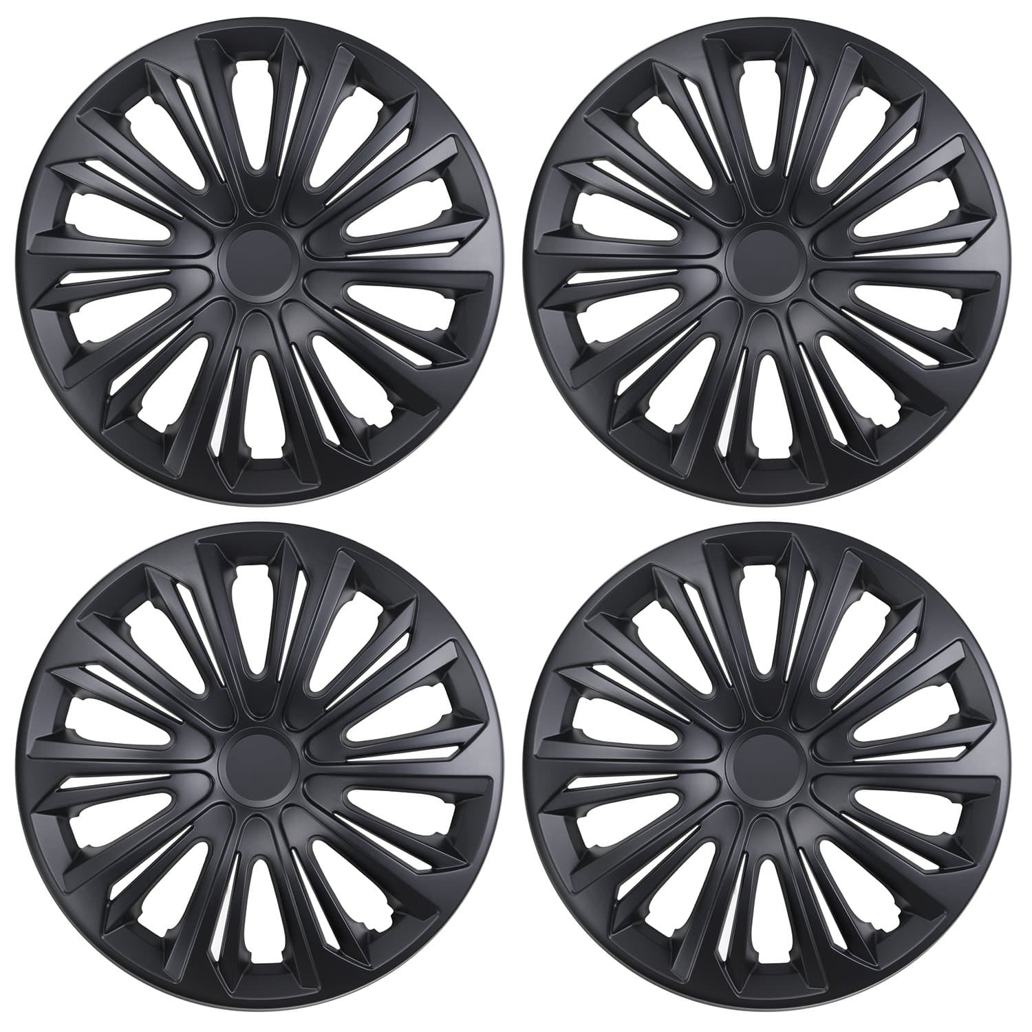 NRM Strong Wheel Covers Strong 4 x Universal Wheel Covers Set of 4 Black Matt (16'')