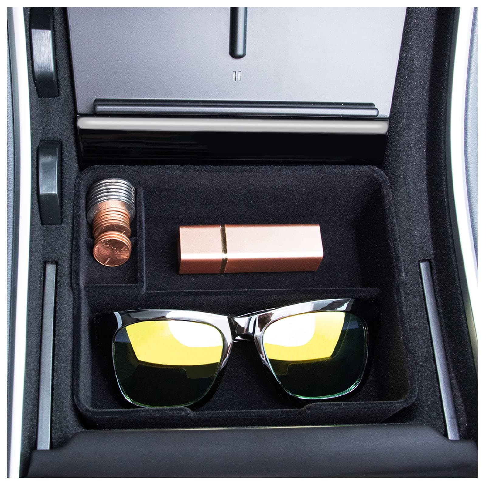 JKCOVER Flocked Center Console Tray