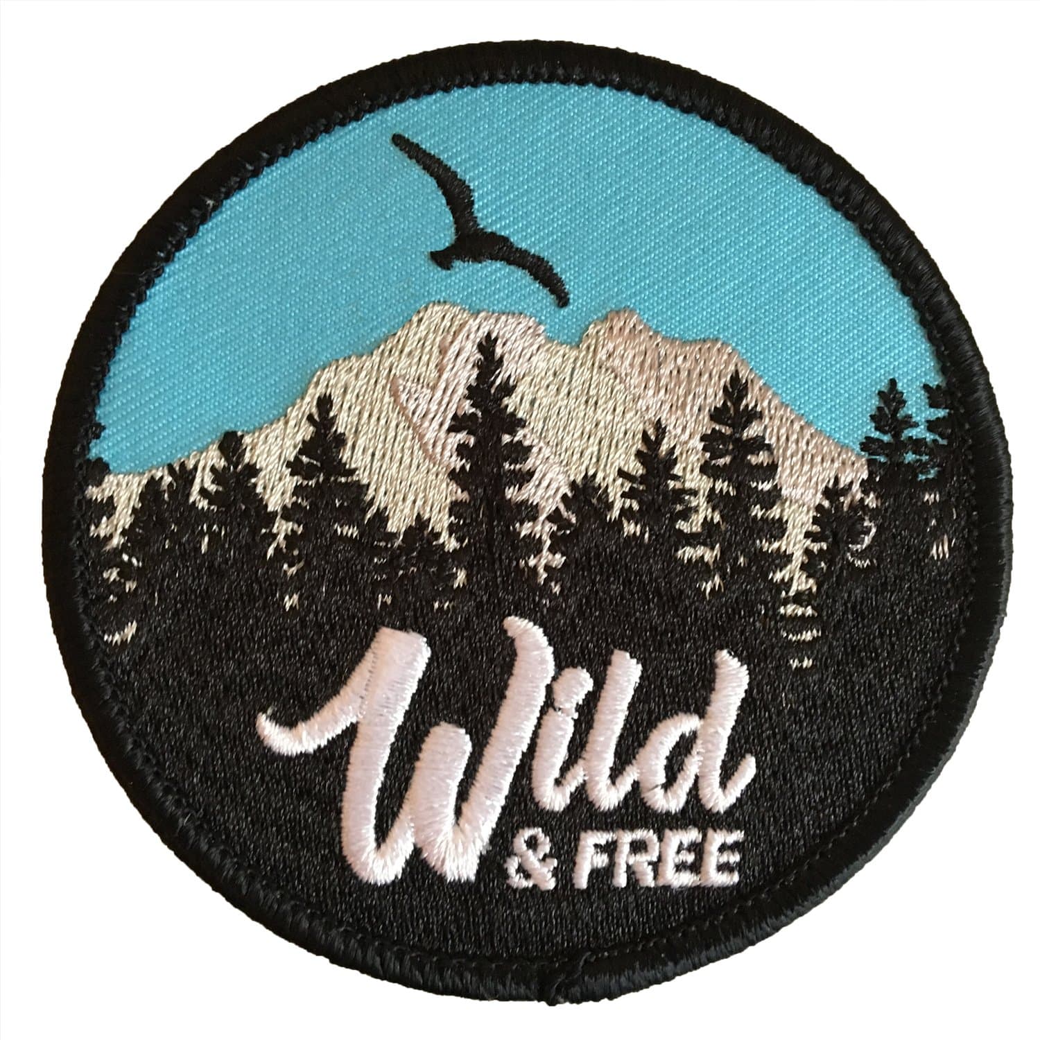 Wild & Free Iron on Patch for Jackets, Backpacks, Jeans, Hats, and Clothing - Iron on Patches