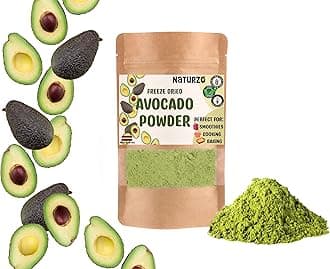 Freeze dried Avocado powder without additives, preservatives or added sugar. For smoothies vegan recipes. Natural food coloring Fiber source (100g)