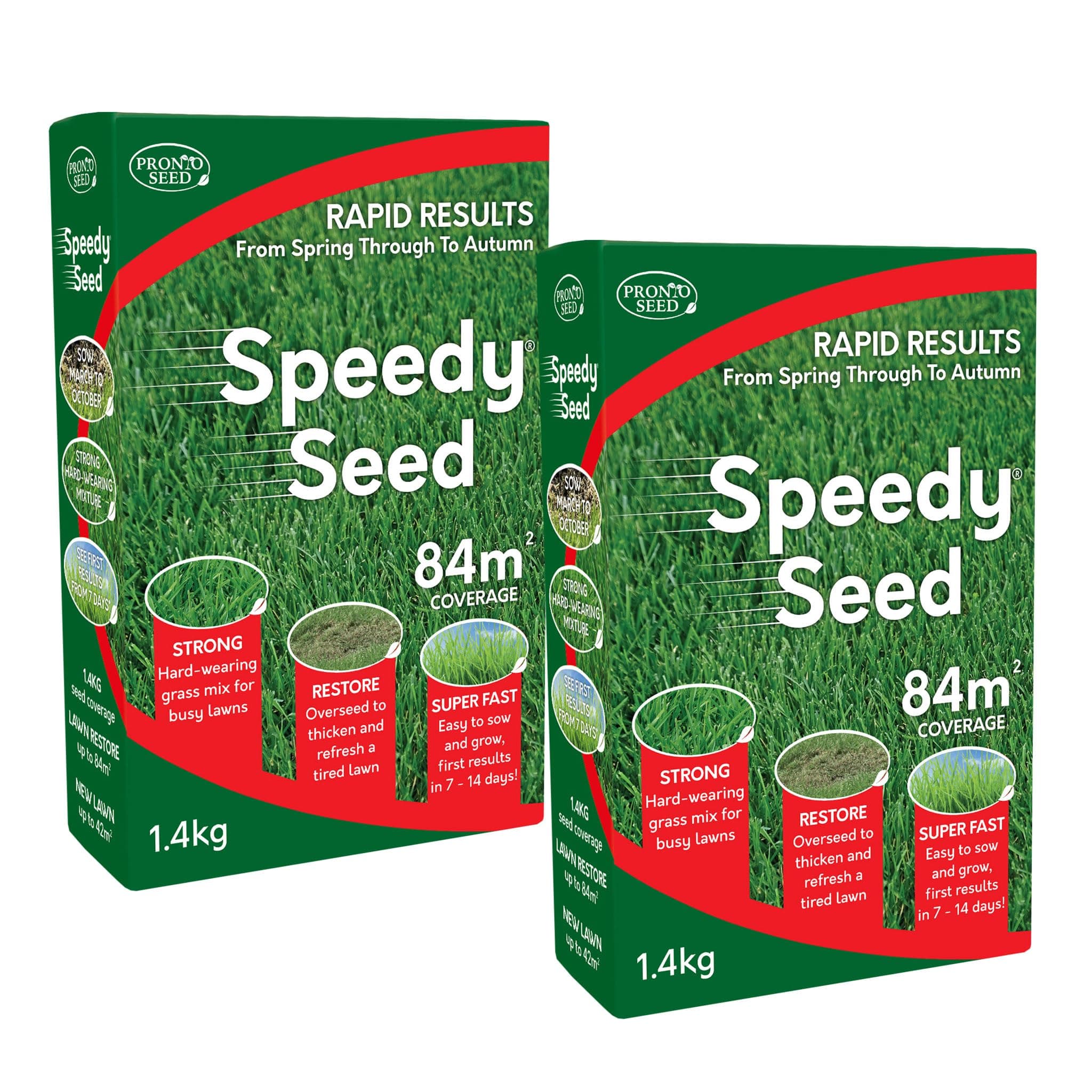Pronto Seed Premium Grass Seed 2.8 kg - Fast Growing, Hard-Wearing - Covers 168m² for Lawns & Overseeding - DEFRA Approved & Tailored for UK Climate (2.8kg)