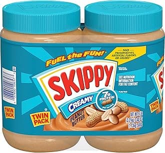 SKIPPY Creamy Peanut Butter Spread, Shelf-Stable, 40 oz Jar of SKIPPY Peanut Butter (2 Pack)