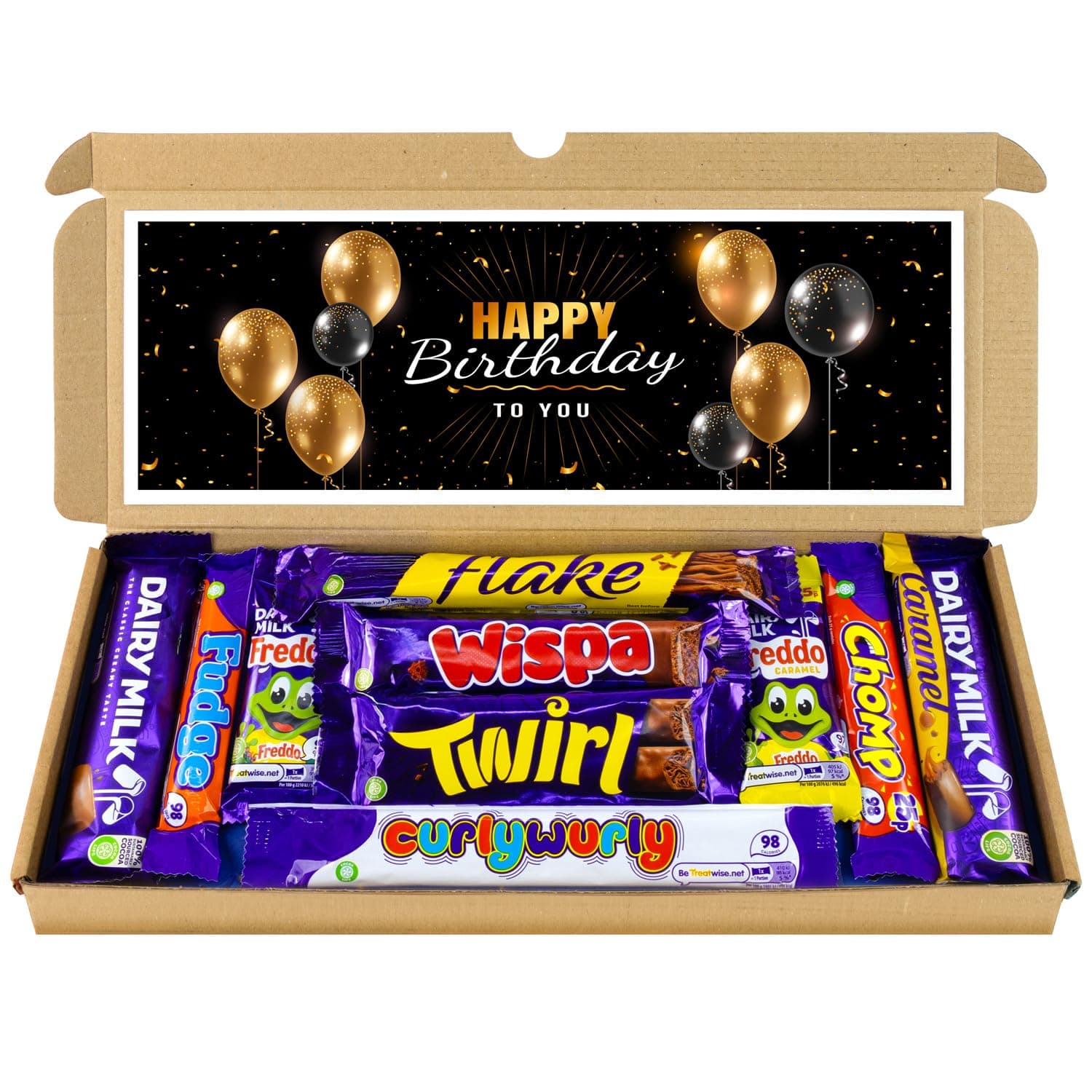 Birthday Gift Selection Box Chocolate Hamper | Letter Box Gift | 10 Fullsize Dairy Milk Chocolate bars | Ideal Gifts For Women, Men, Kids (Gold)