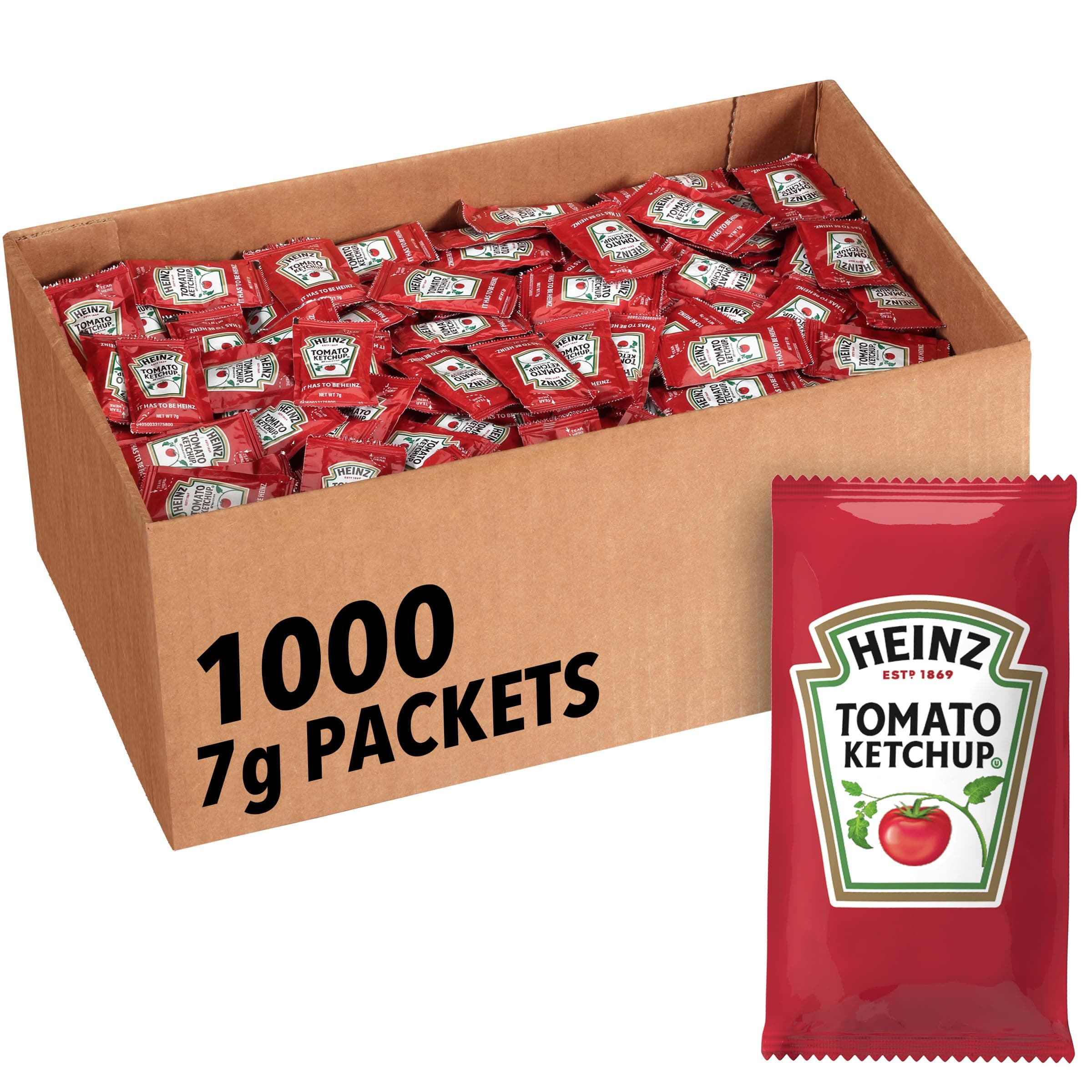 Heinz Ketchup Single Serve Packet (0.25 oz Packets, Pack of 1000)