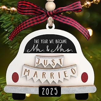 Pawzity Wedding Gifts - Mr and Mrs Gifts - Wedding Gift for Couples 2025, Bride, Future Mr and Mrs - Bridal Shower Bride Gift Ideas for Her, Married Couple, Newlywed - Wood Hanging Ornament 2025