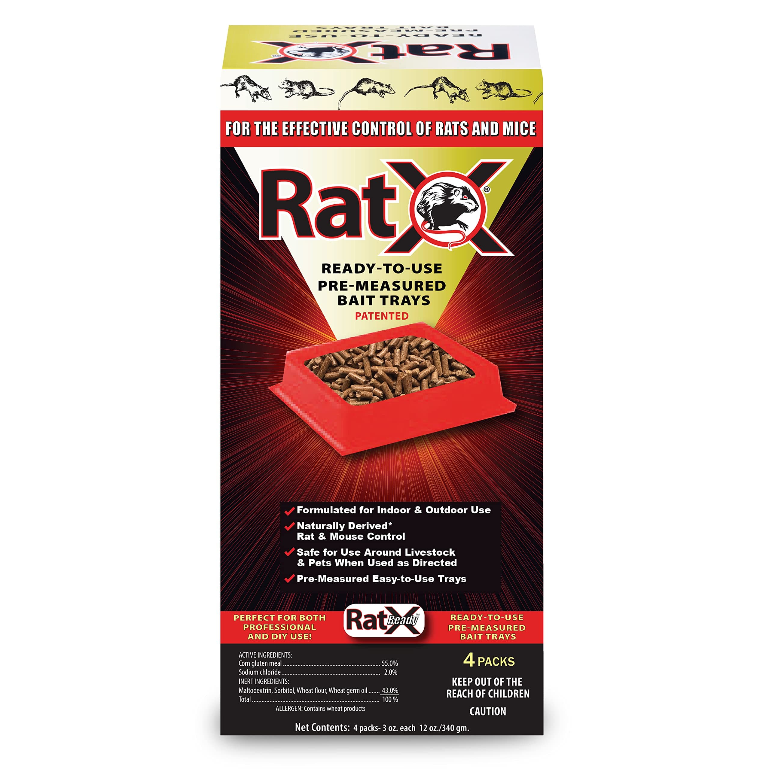 EcoClear Products 620105, RatX Ready-to-Use Pre-Measured 3 oz. Trays, 4-Pack