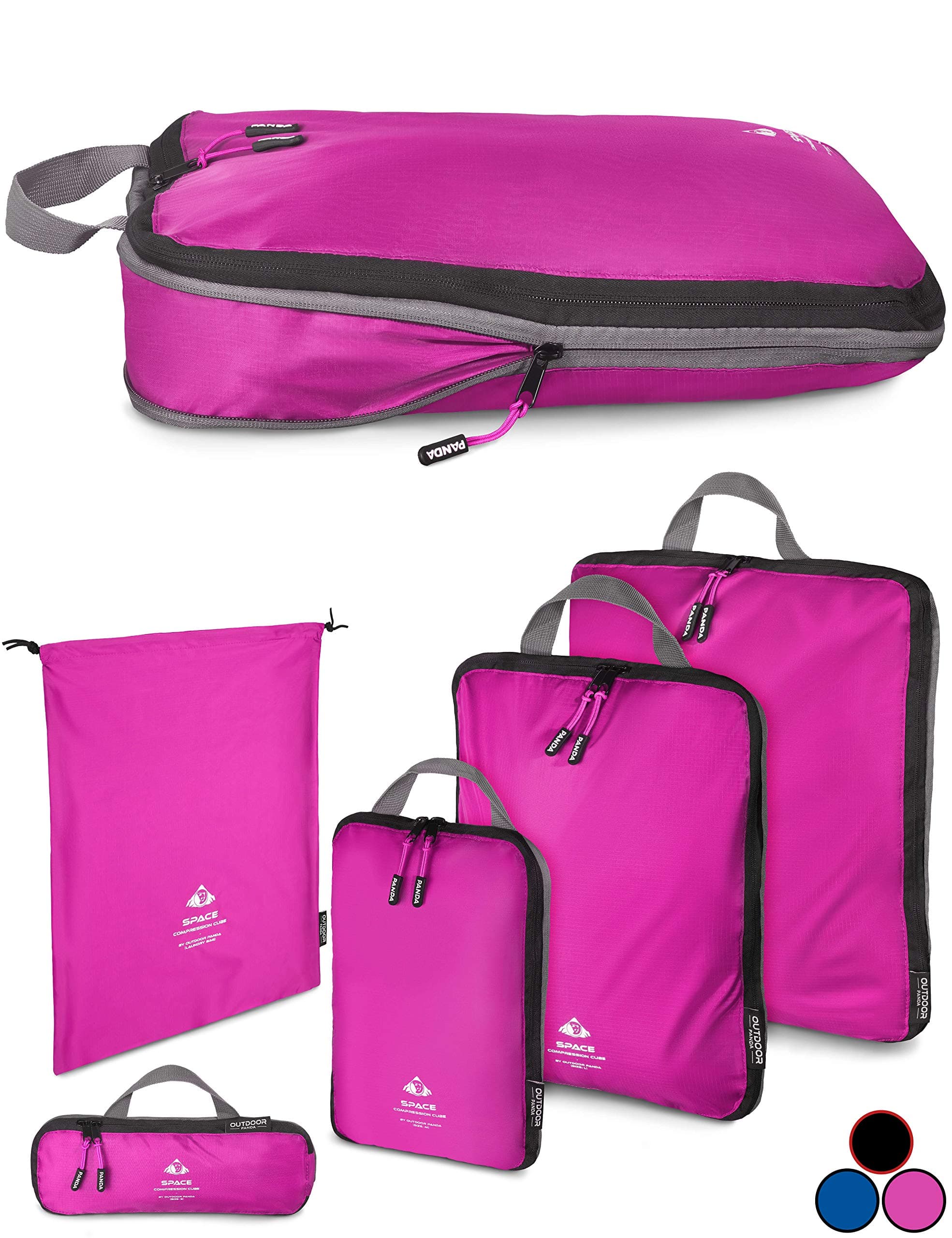 Outdoor Panda Pannier Set with Compression Ultra-Light Packing Cubes for Backpack and Suitcase Water-Repellent Compression Packing Cubes as Luggage Organizer and Clothes Bag