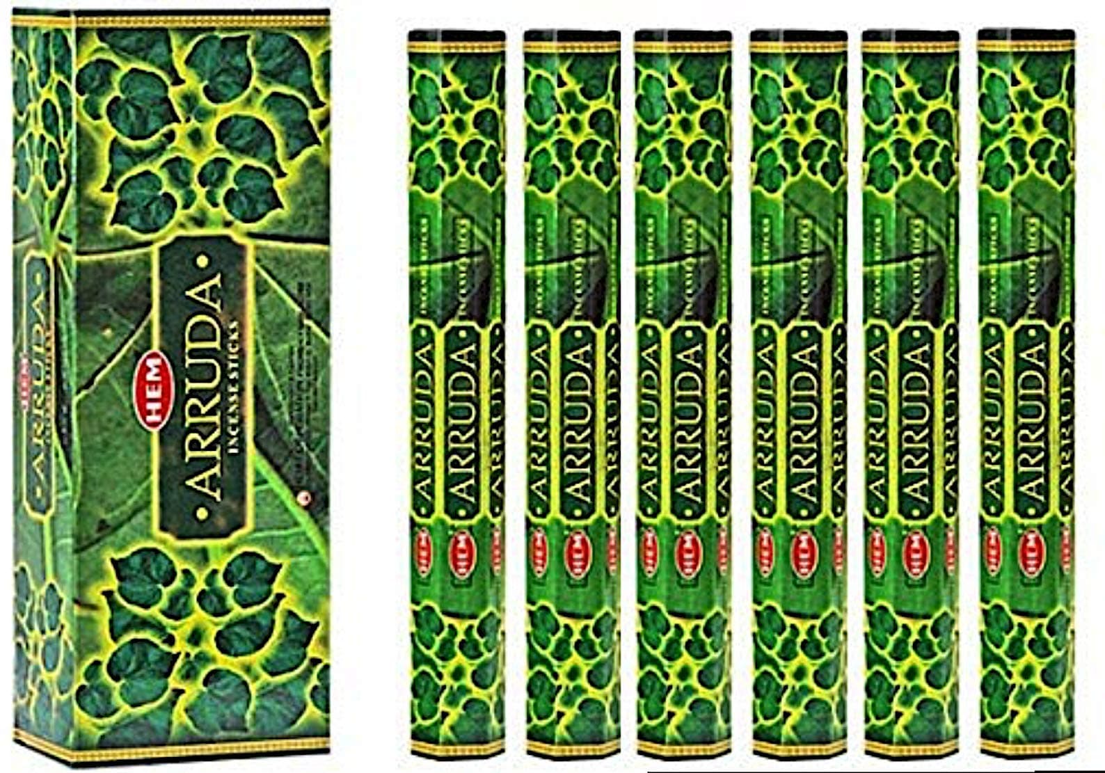 Arruda Incense Sticks (120 Sticks, 6 Boxes Inside) - 9 Inches Long, 20g per Box - | Soothing & Harmonious Ambiance | Promote Tranquility in Any Space