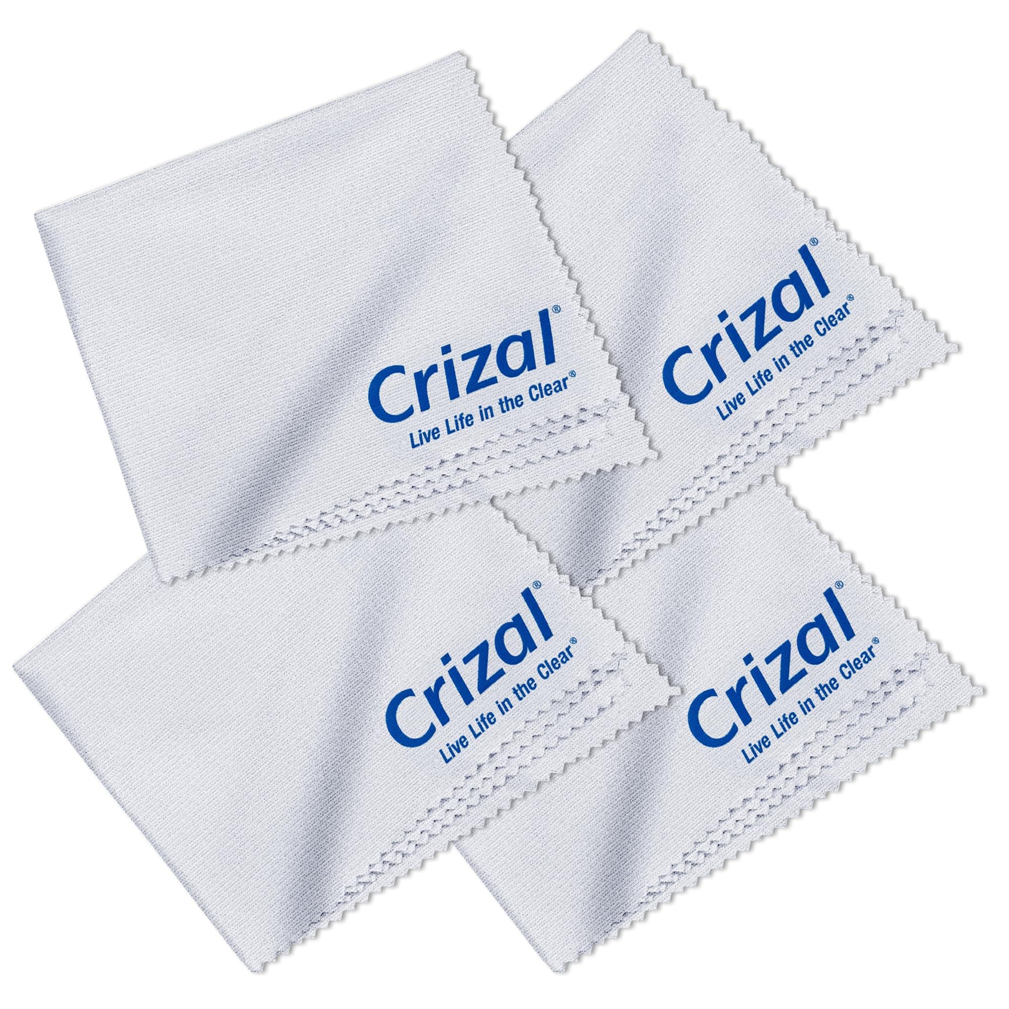 Microfiber Cleaning Cloths for Eyeglasses – Designed & Tested by CRIZAL® for AR-Coated Lenses – Safe Lens Cleaning Without Scratching-4 Pack