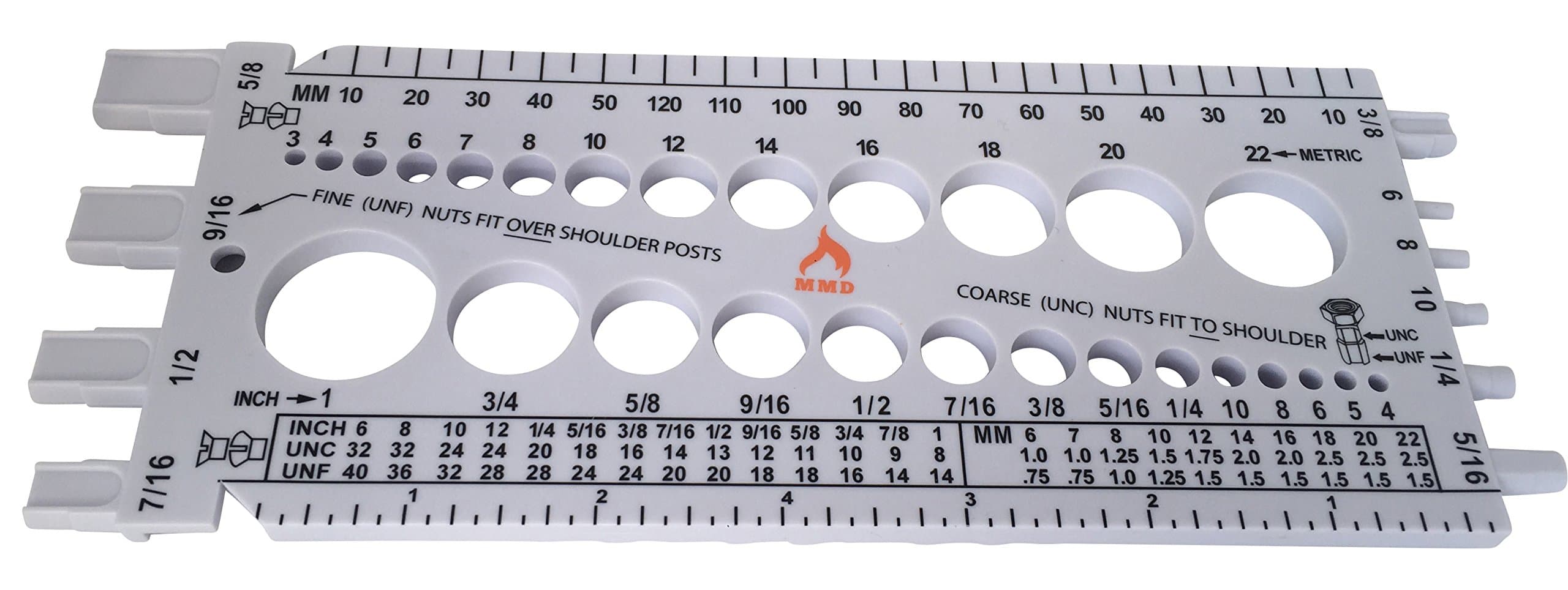 MMD Measuring tool for screws, nuts, metric and imperial threads