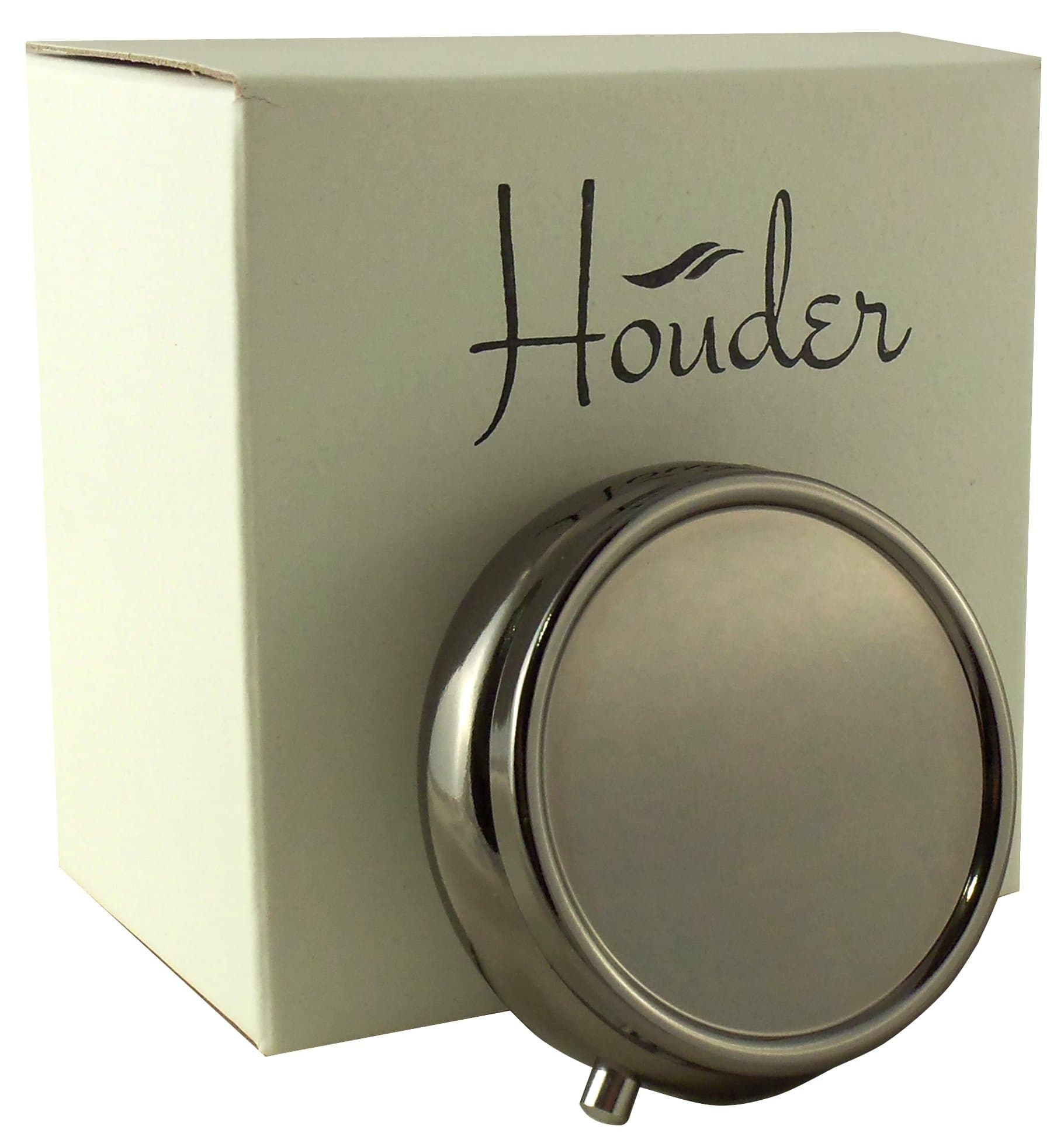 Houder Classy Gray Metal Pill Box Decorative Pill Case with Gift Box - Carry ...