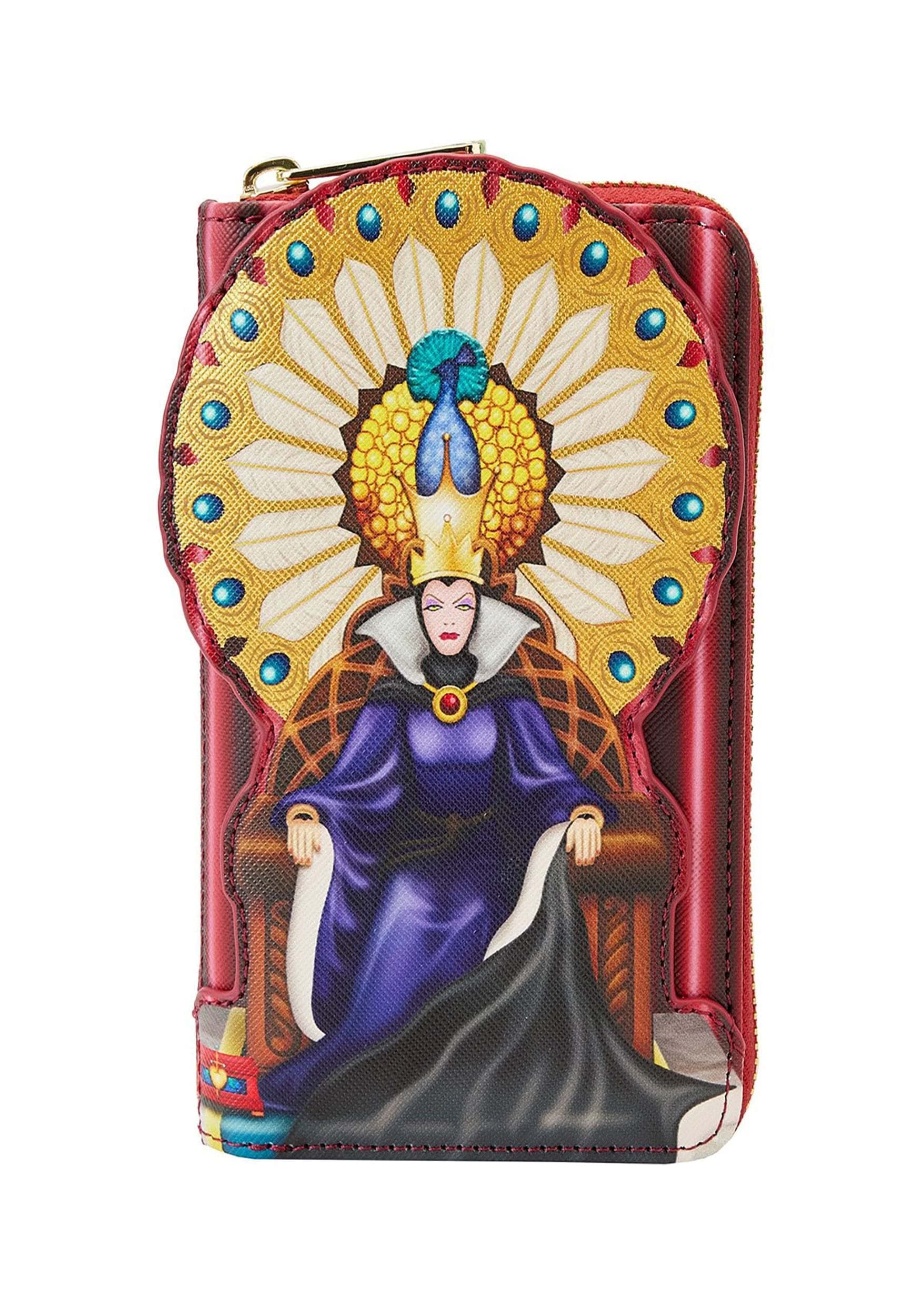 LoungeflyDisney Snow White Evil Queen Throne Zip Around Wallet, Multi, Zippered Wallet