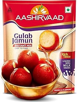 Aashirvaad Instant Mix Gulab Jamun, 500g Pack, Easy to Make Soft & Delicious 32-35 Gulab Jamuns in Just 3 Steps