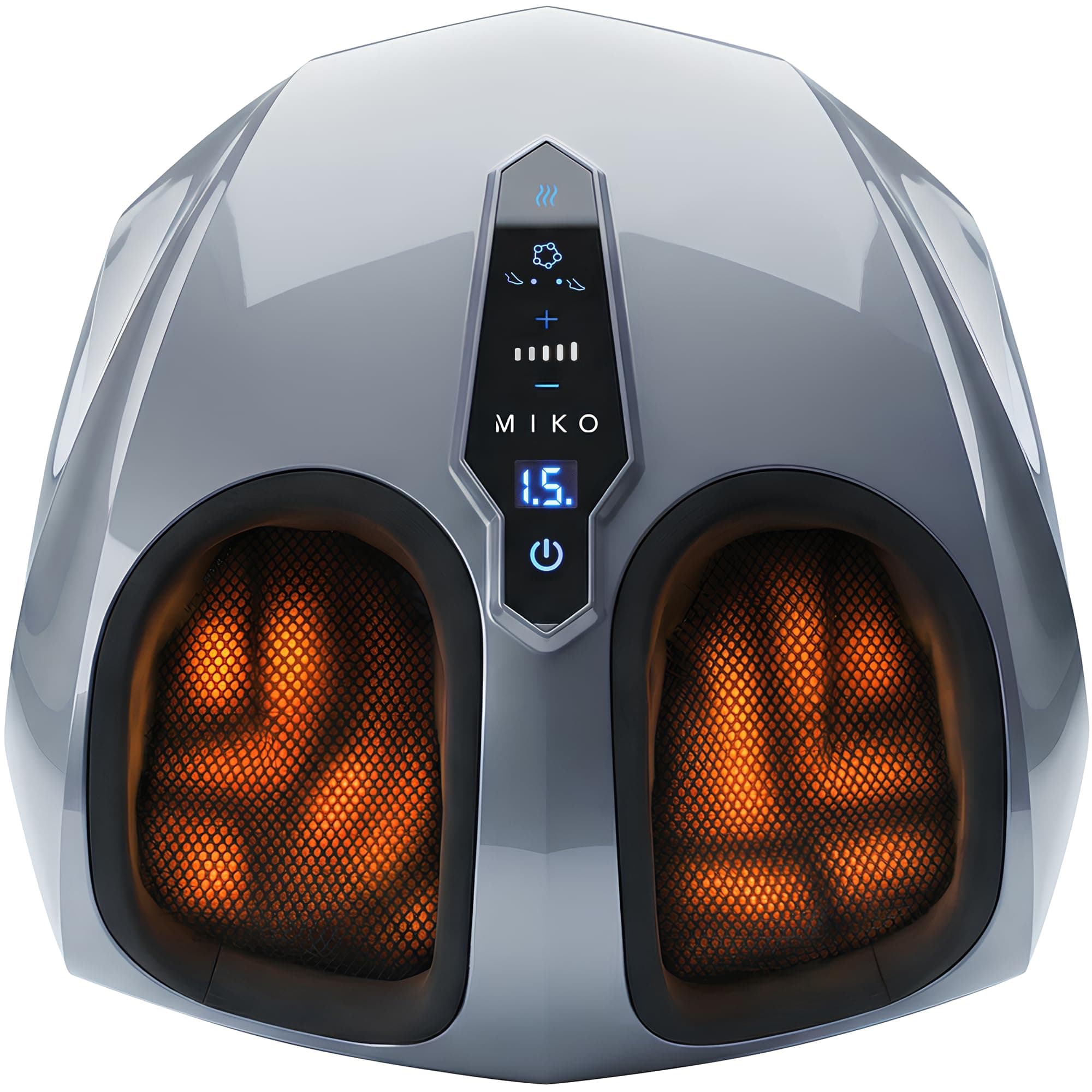 MIKO Foot Massager Machine with Deep-Kneading, Compression, Shiatsu, and Heat for Plantar Fasciitis, Neuropathy, Fits up to Men Size 13