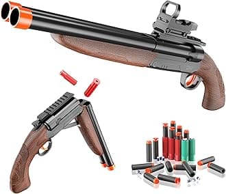 Shell Ejecting Double Barrel Toy Shotgun Soft Bullets Shotgun Toy Gun, Dual Shooting Mode Design, Fun for Kid, Teen and Adult.