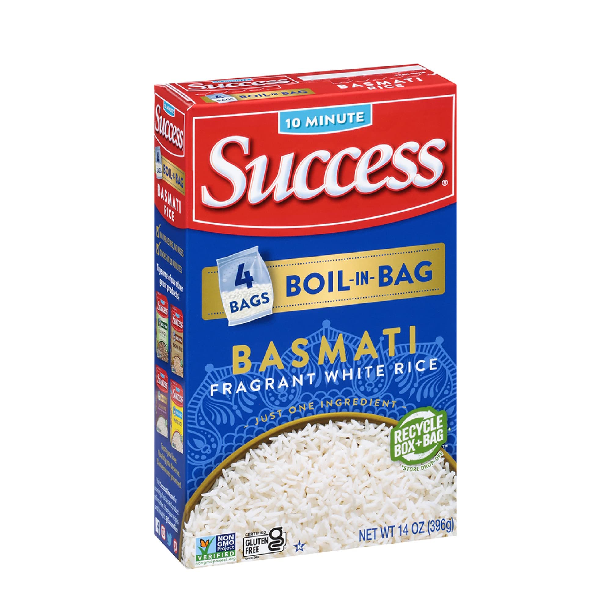 Success Boil-in-Bag Basmati White Rice, 4 Count