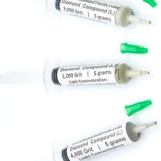 Set of 3 Diamond Polishing Compound Polishing Paste 1200 2000 4000 Grit for Marble Glass Metal Rock Jewelry Resin Silver Gemstone with Light Concentration of Diamond Powder USA Made