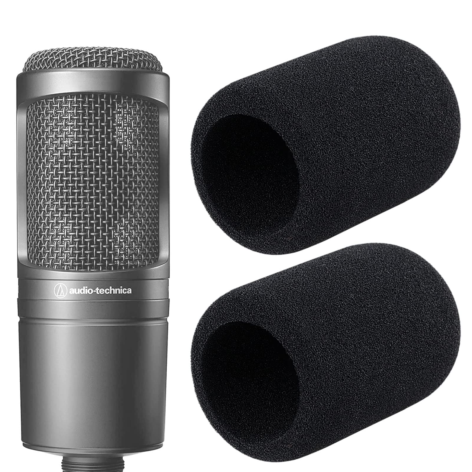 Audio-Technica AT2020 Pop Filter - 2 Windscreens for AT2020 & AT-2035 Microphones (Black)