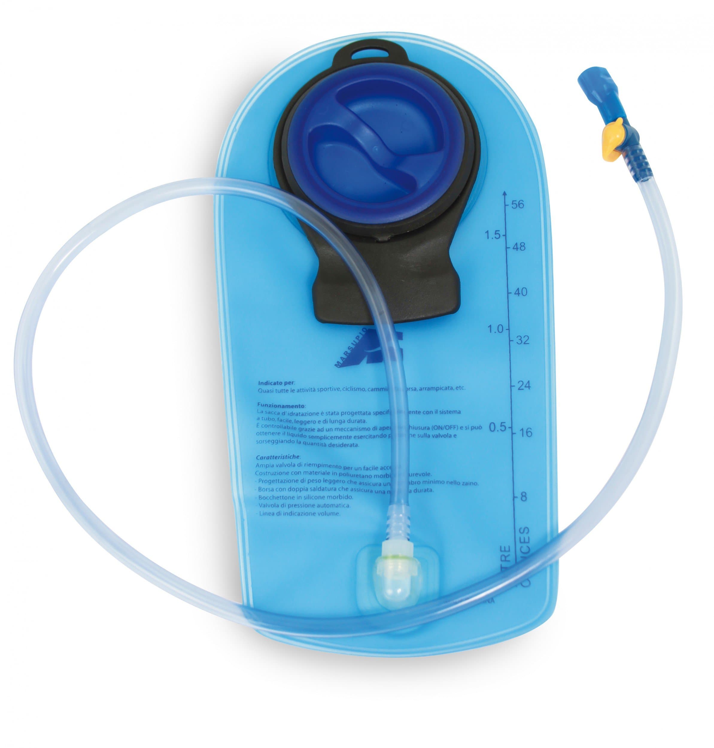 Marsupio® CILE 1,5 Hydration System Bladder (Silicone Mouthpiece Jogging Hiking Nordic Walking Trekking)