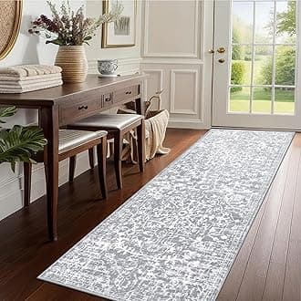 Boho Hallway Runner Rug 2x6 Washable Entryway Area Rugs Non Slip Farmhouse Vintage Floor Mat Carpet Runner for Hallways Laundry Room Kitchen Bathroom Bedroom