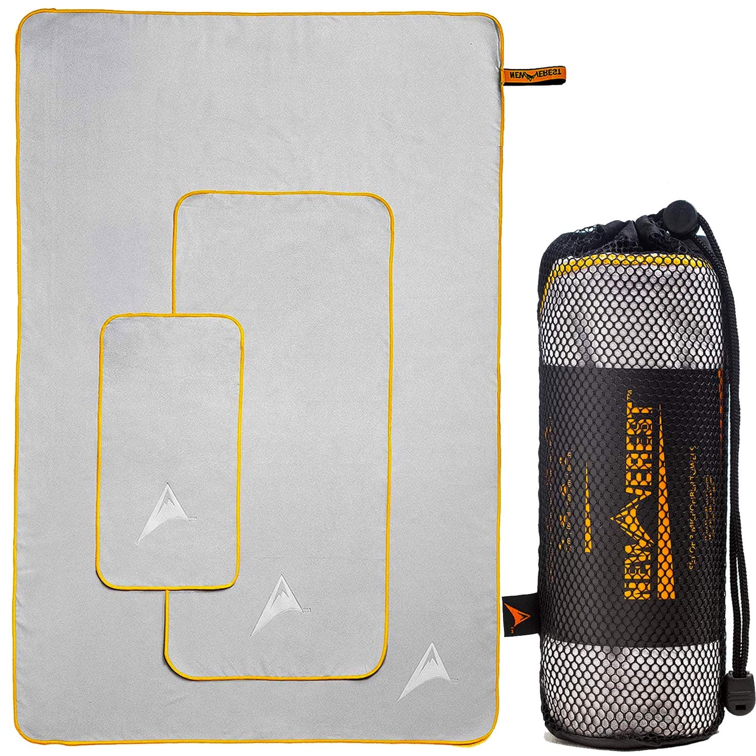 Newverest [Newest 2019] Microfiber Towel Set, 3 Pack Quick Dry Travel Towels for Sports, Beach, Camping, Gym & More, Super Absorbent, Lightweight & Fast Drying, Sizes XL, Medium, Small