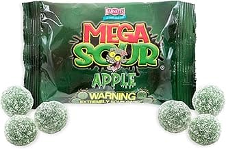 Barnetts Mega Sour Bombs - Green Apple - Extremely SOUR Candy - 3.2 oz. Bag By Lyza's Sweets & Treats