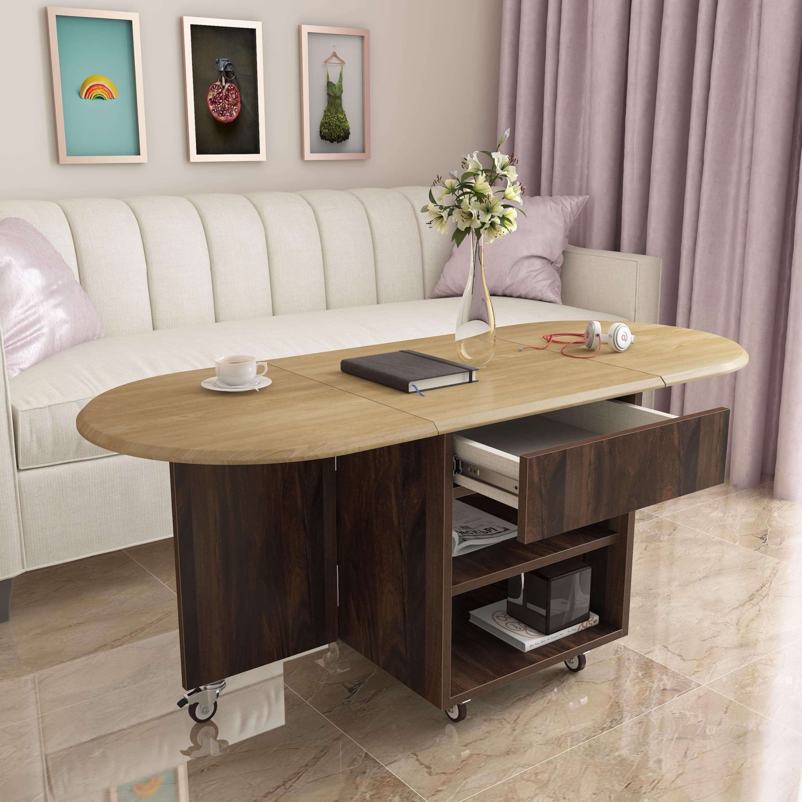 Studio Kook Tango Coffee Table, Delivered Preassembled (Junglewood, Matte Finish)