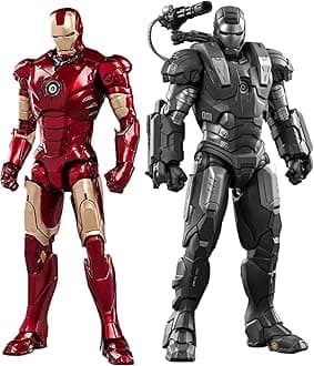 Set 2 PackIronman Action Figure 7 Inch Metal Painting All Joints Movable Collectible Model Toys (MK3 & WM1)