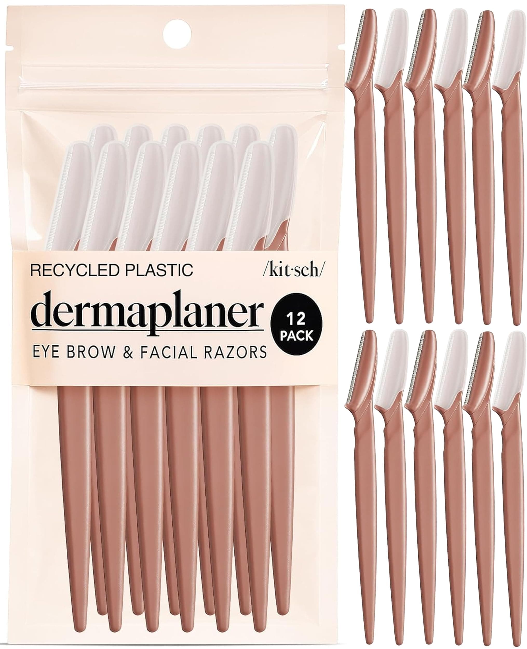 Kitsch, Recycled Plastic Dermaplaner, Terracotta, 12 Pieces