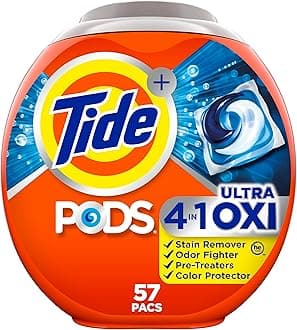 - 4-n-1 Ultra Oxi PODS Laundry Detergent Pacs, 57 Count, HE Compatible, Built in Pre-treater for Stains