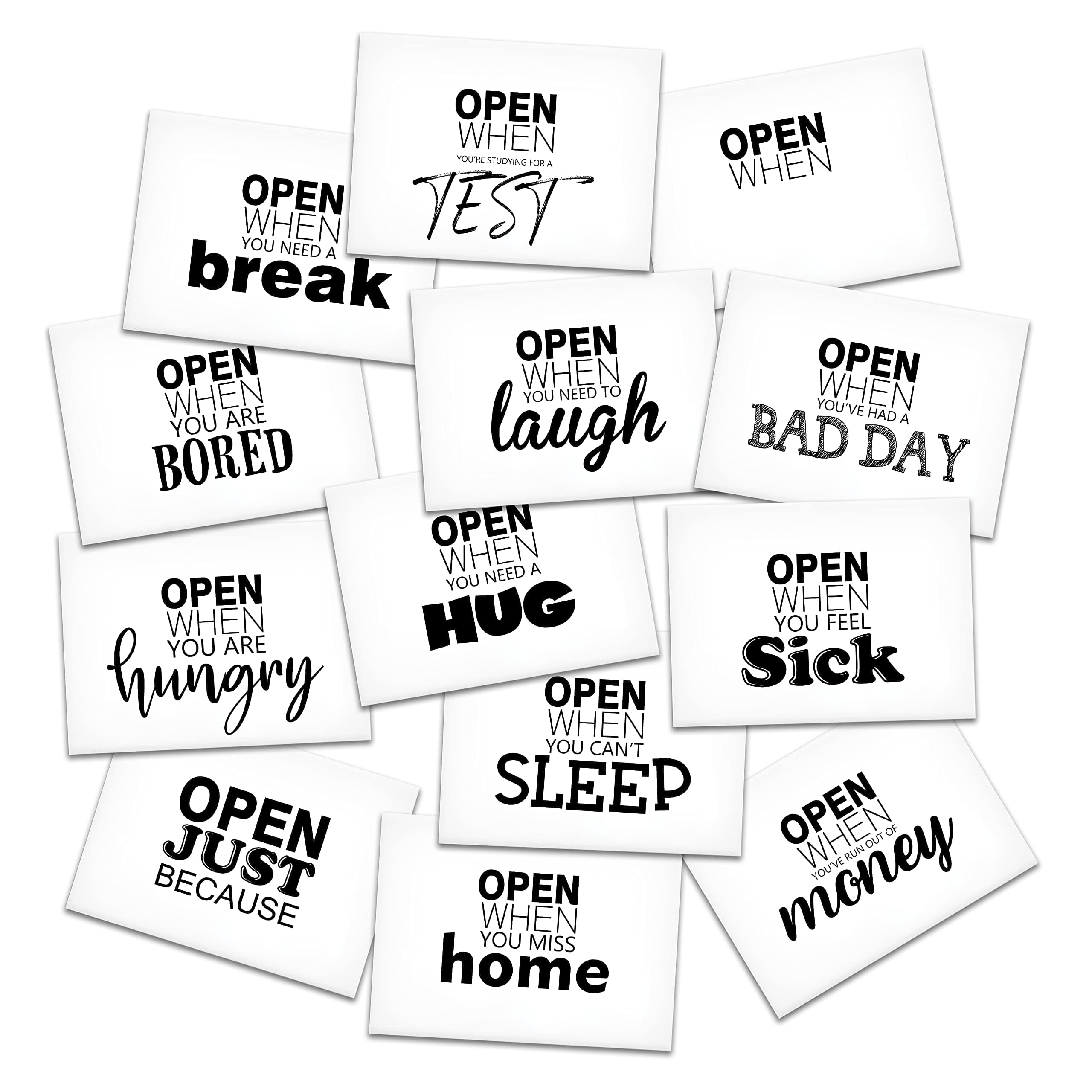 Open When Envelopes, College Care Package, Leaving Home Gift, Gift For Boyfriend, Girfriend, Families - 15 Envelopes in a pack-A001